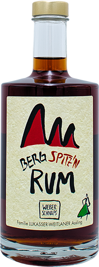 Flasche gefüllt mit fassgereiftem Rum